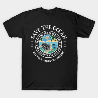 Save The Ocean - Keep The Sea Plastic Free Turtle T-Shirt